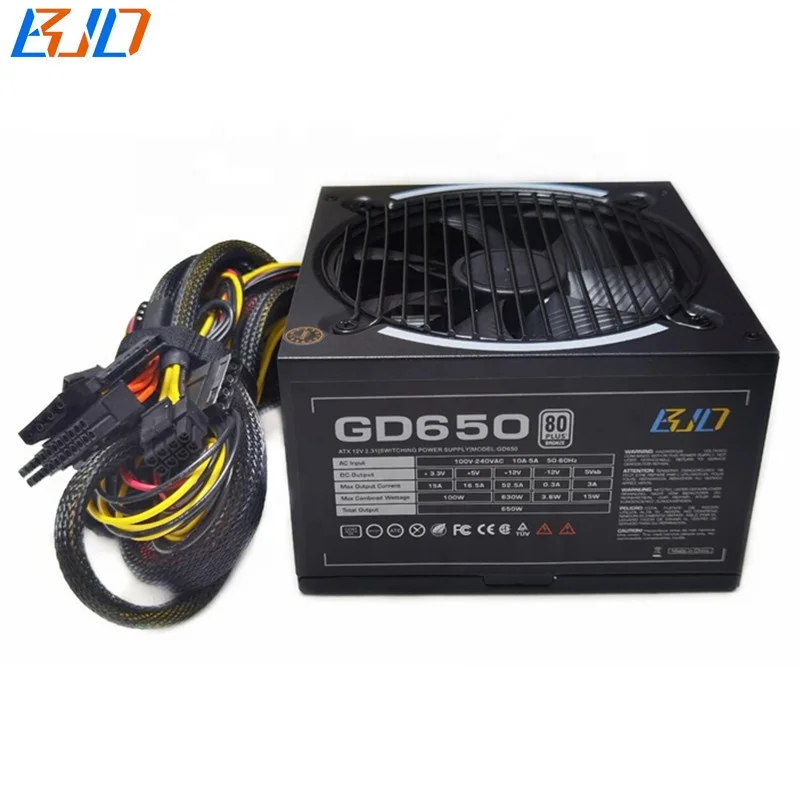 650 Вт игровой компьютер, импульсный источник питания, PSU 80 Gold Plus ATX 12 В 2,31 110 в 120 в 220 в 230 В