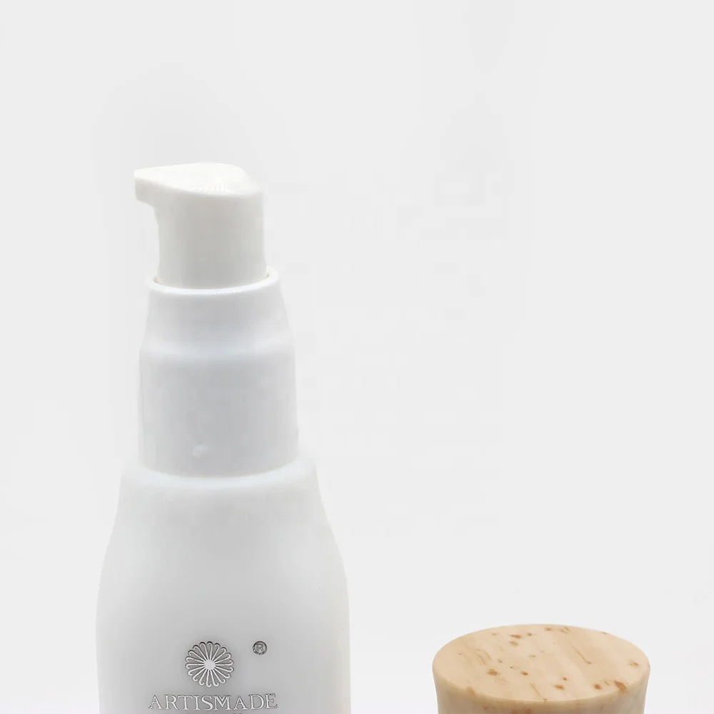 40ml square liquid white glass bottle for skin care opal glass bottle for cosmetics