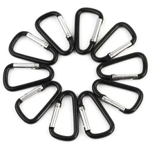 Aluminum Alloy D Shape Carabiner Spring Snap Clip Hooks Keychain Climbing Camping Hiking Tools