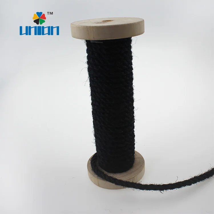 5-Union 6mm black colored jute rope for sale