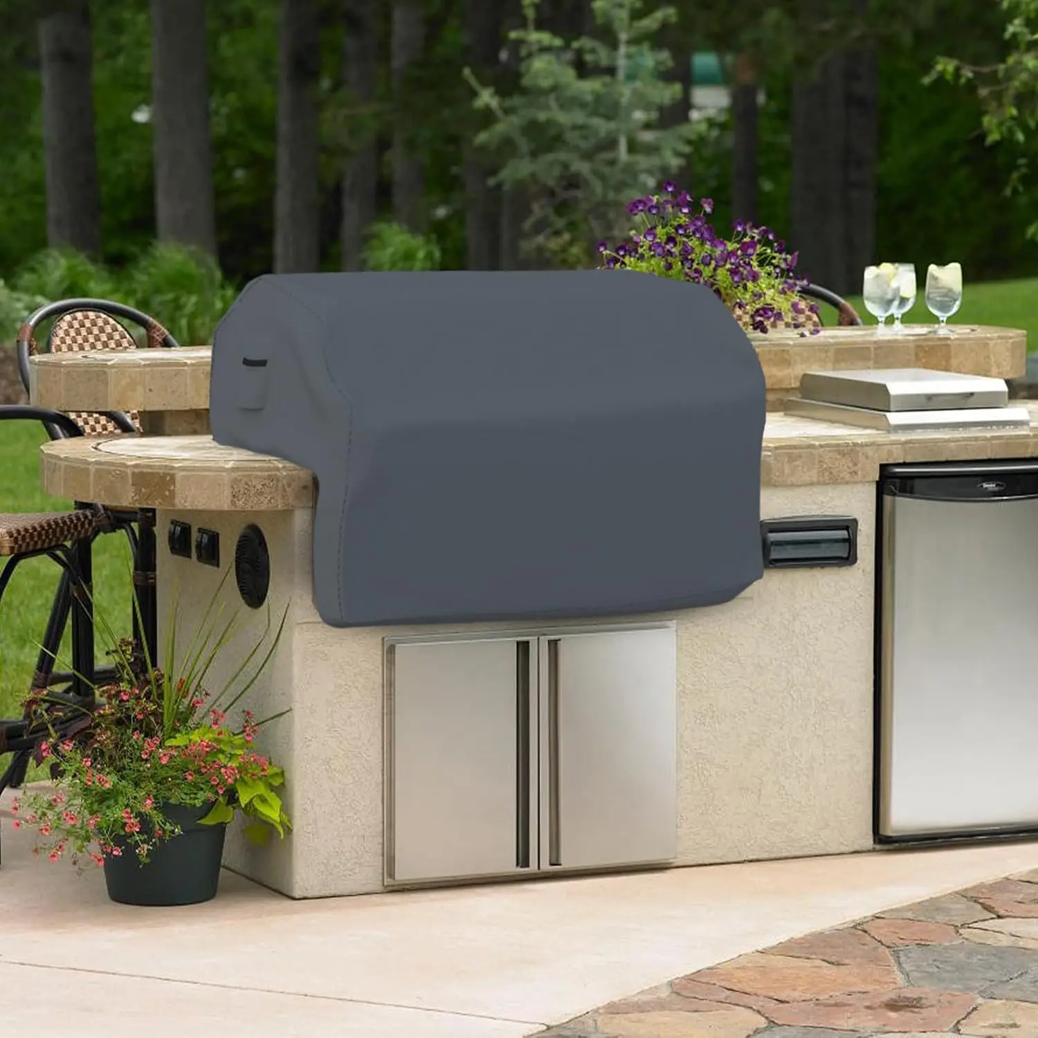 600D Customized Waterproof  Durable Barbecue Manhole All Built-in Grill Outdoor BBQ Grill Cover