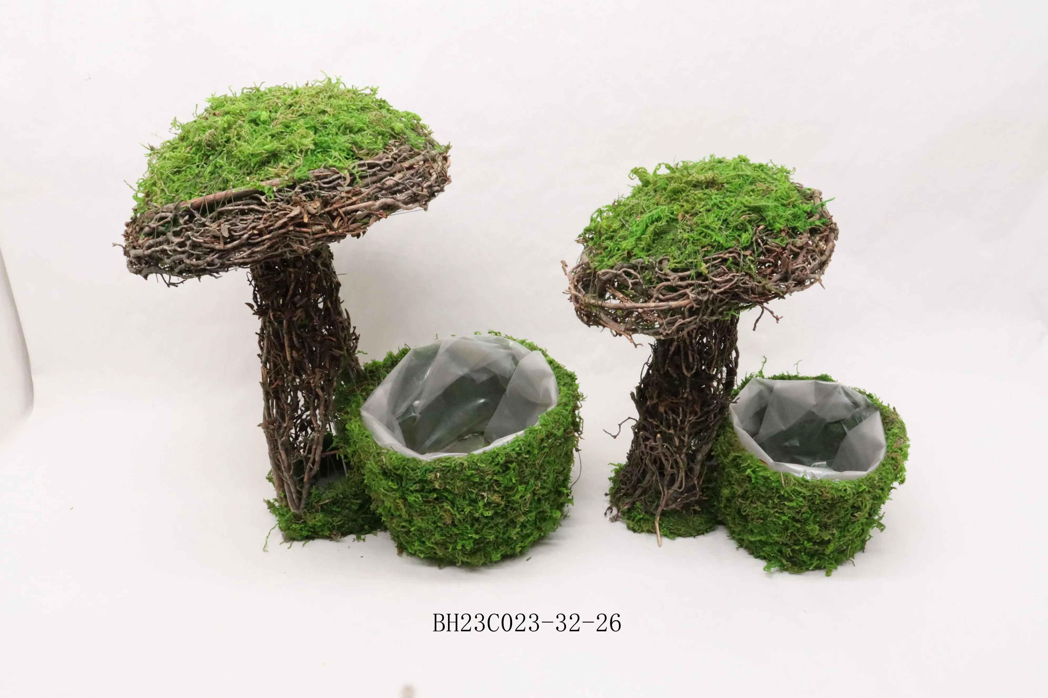 Manufactory Hand Made Natural Set Of Mushrooms and flower pots For Flower Growing Or Artificial Flower Arrangement