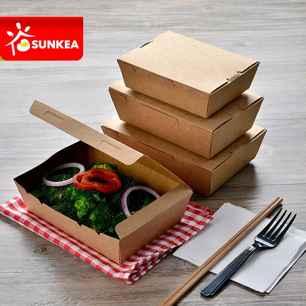 brown kraft Takeaway lunch boxes Paper meal box