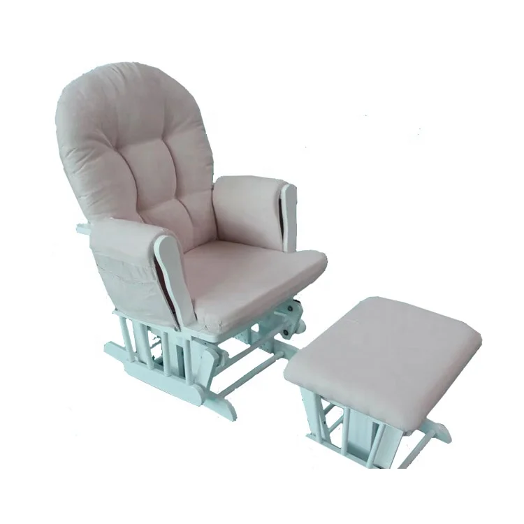 China Made High Quality Solid Wood  Rocking Glider Chair with Ottoman