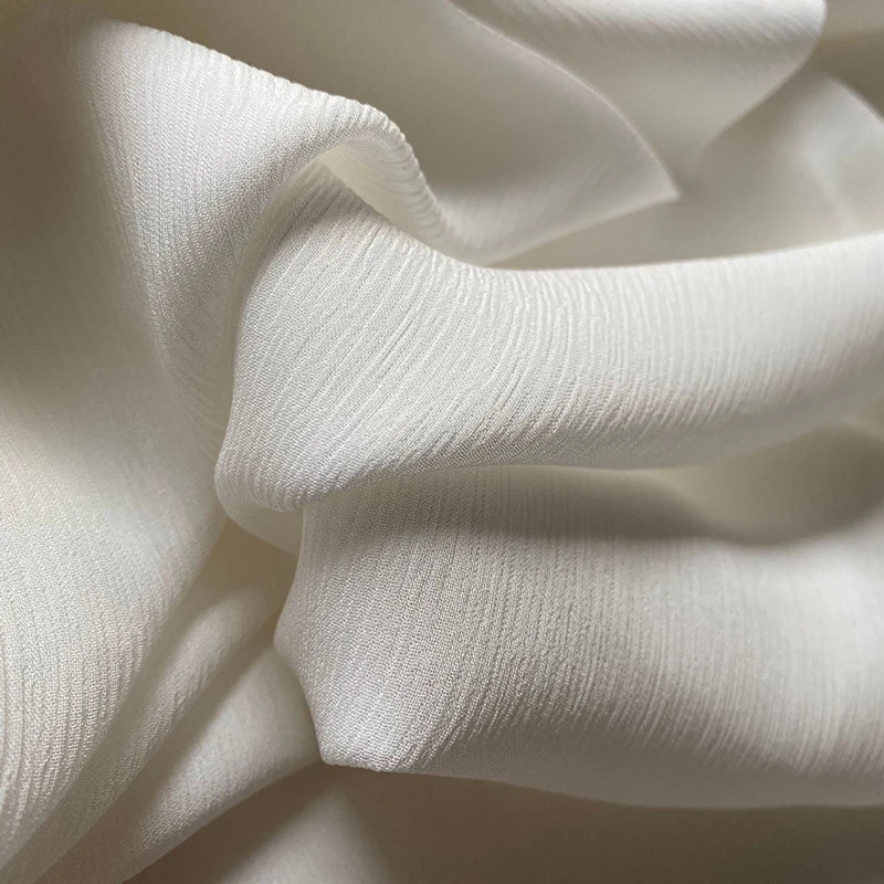 100% mulberry pure crinkle-georgette-silk-fabric 12mm silk natural crinkle ggt fabric for scarf or hijab