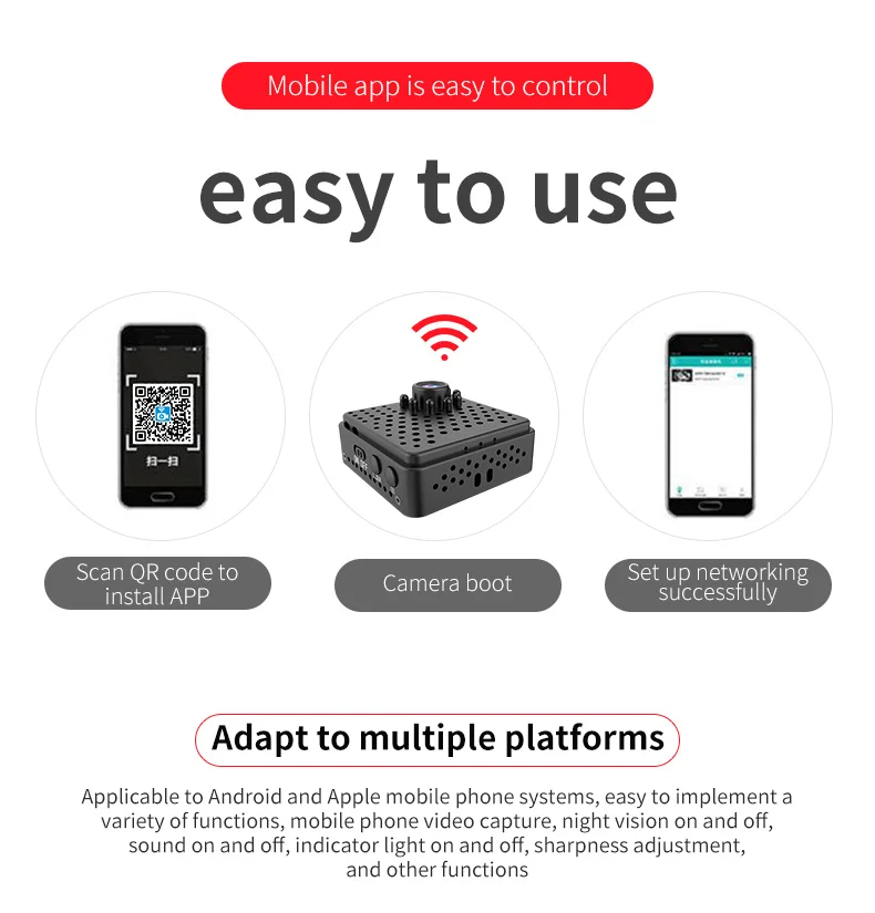 W18 camera HD wireless infrared night vision WIFI mobile phone remote home security camera W18 camera