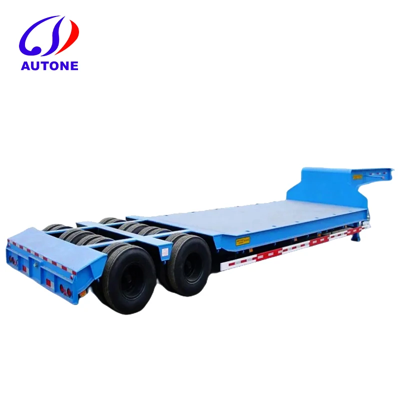 China Customized 3axles 4axles 100tons Low Bed Semi Trailer With Cheap Price for Sale