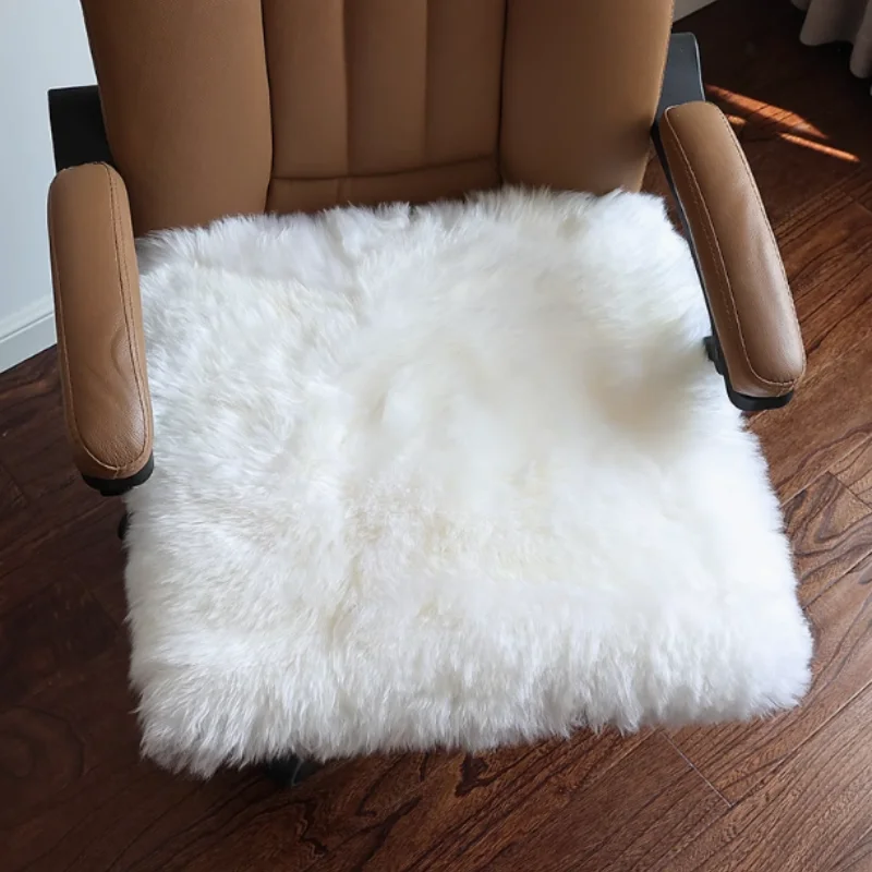 real sheepskin chair pad soft seat cushion White australian leather sheep skins fur cushion