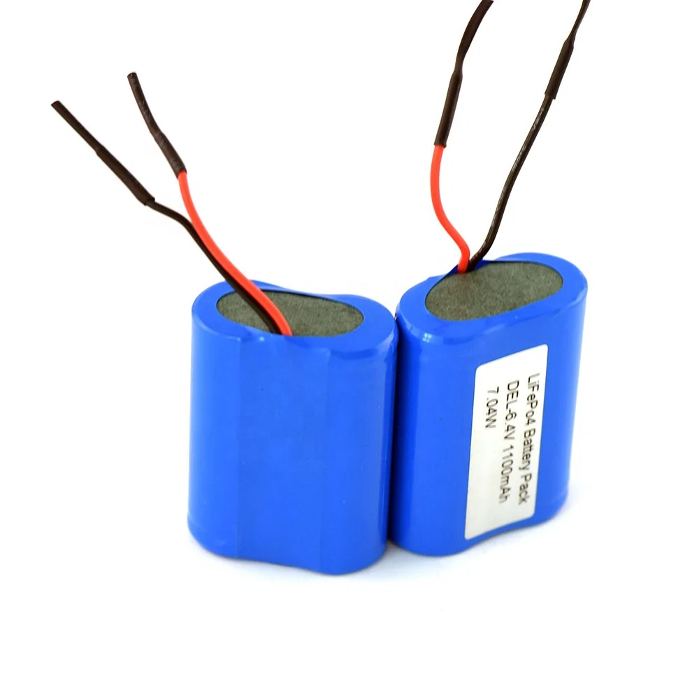18500 Lithium Iron Phosphate battery 6.4V 1100mAh Lifepo4 batteries for elevator lift light
