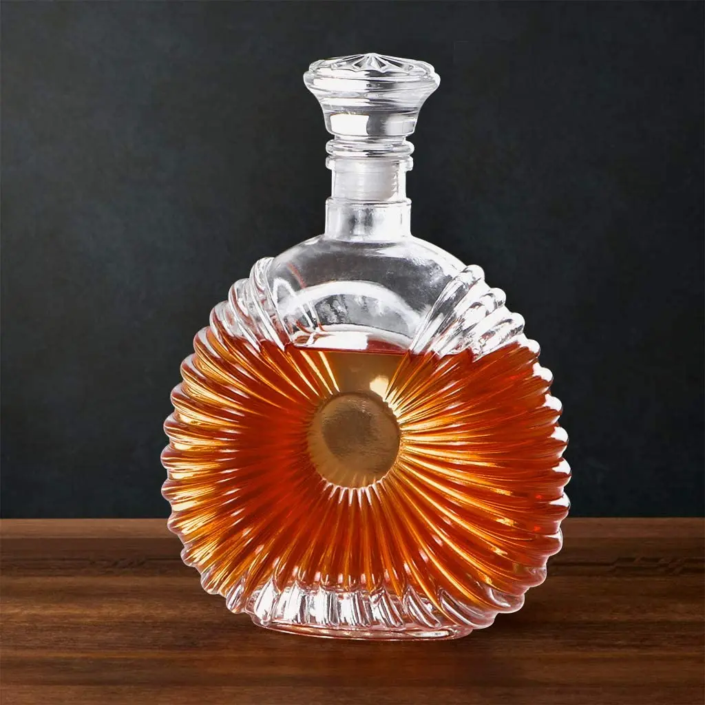 Wholesale Hot Sale Customized 750ml Liquor Ceramic Bottle Special Shape Glass for Wine Vodka Brandy Whisky and Spirits