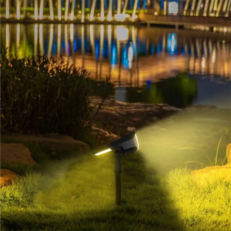 Cross Border Solar Lawn LED Waterproof Floor Tree 10 20 Lights Outdoor RGB Light Spotlight