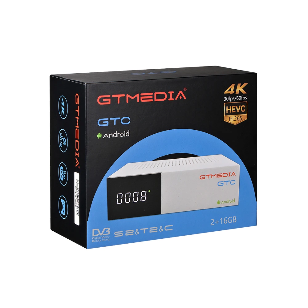GTMEDIA GTC 4K Android TV Box DVB-S2-цифра спутниковый телевизионный ресивер DVB-T2/кабель комбинированный тюнер для ТВ