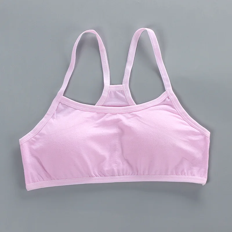 2021 new product sling girl bra developmental cotton thin belt student underwear vest for children