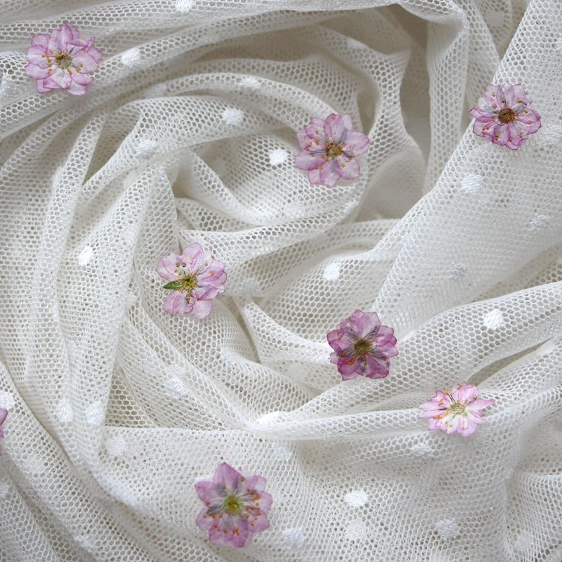 12pcs/pack Chinese Bush Cherry With Stem Pressed Flower For Frame Phone Case Candle Resin Art