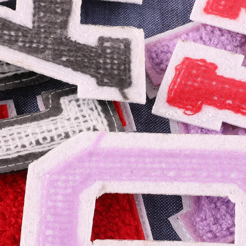 Custom Wholesale Fabric Applique Embroidered Numbers Letter Laser Patch Letter Patches