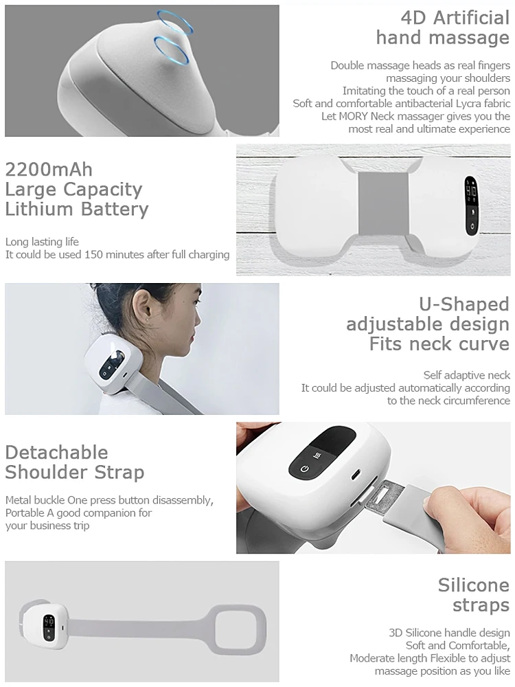 3D 4D Adjustable Whole Body Massager Heating Function Multi-modes Rechargeable Convenient Massager