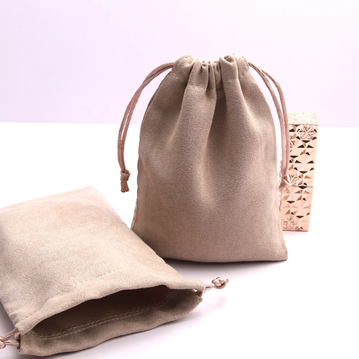 High End Suede Jewelry Drawstring Bag Custom Soft Gift Skin Cosmetic Storage Microfiber Dust Suede Pouch