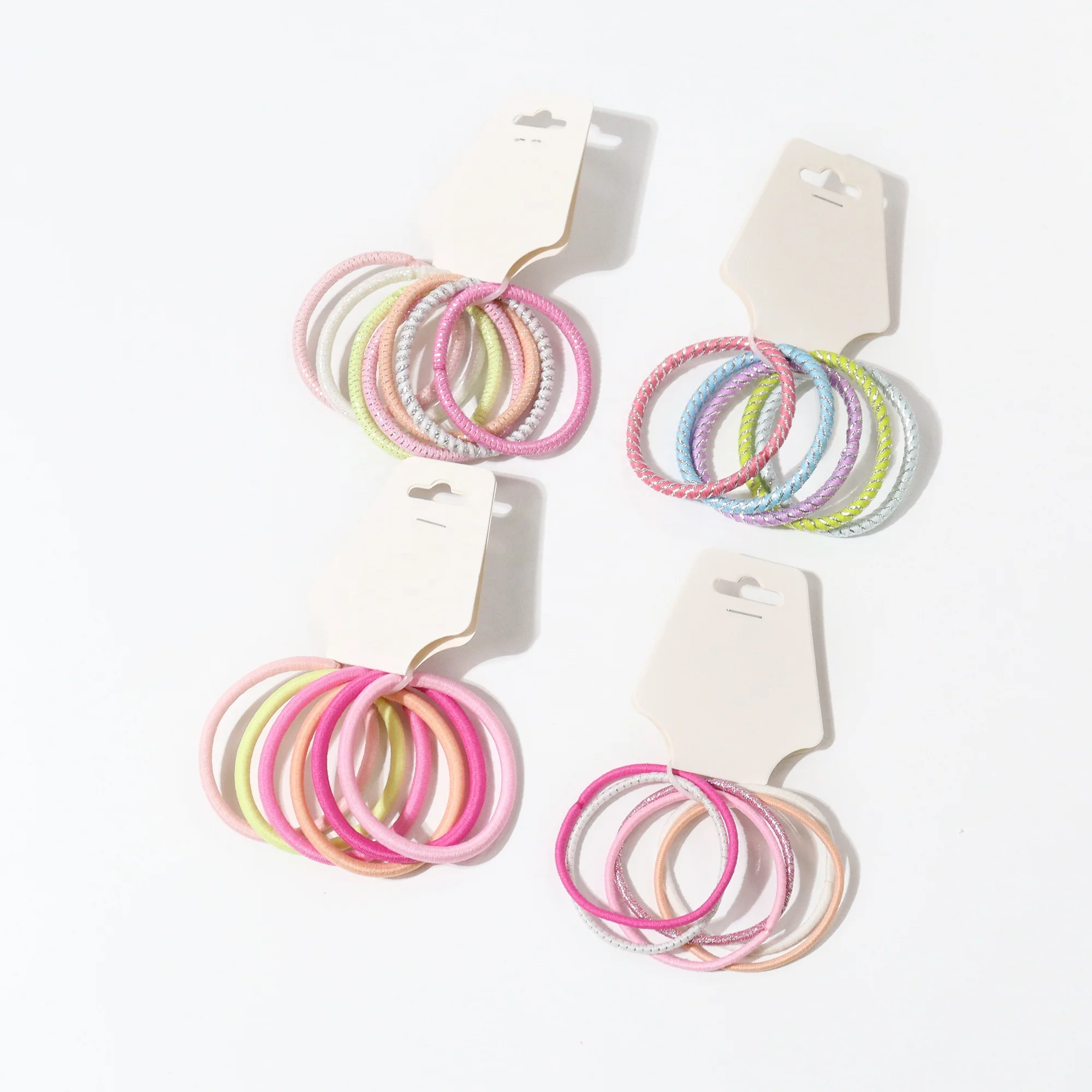 5pcs/set Colorful High Quality Hair Elastic Silver Hair Rubber Ties Set for kids girls
