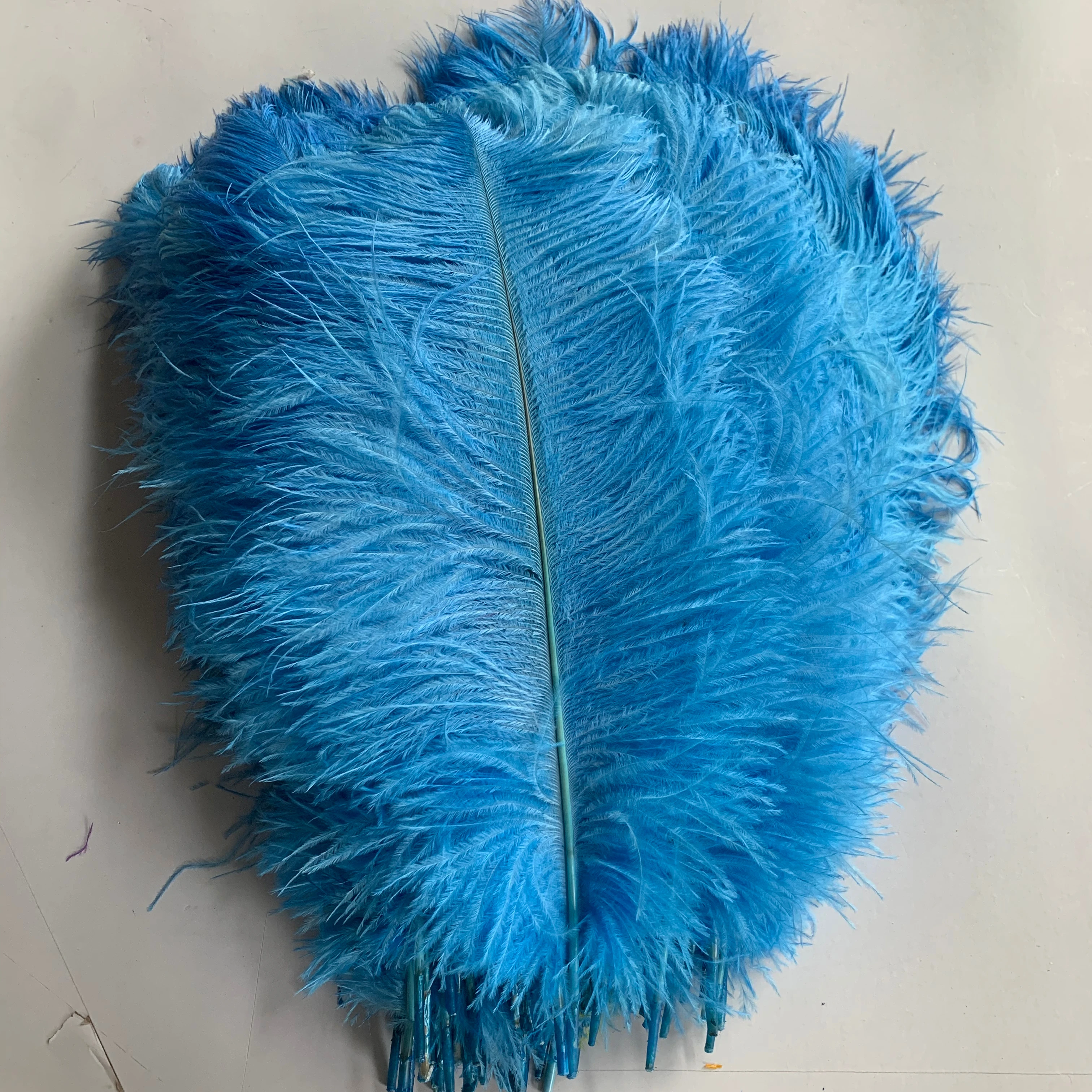 DIY Wholesale Dyed Various Colors Cheap Ostrich Feather in blue colorway decoration Drabs Ostrich Feathers For carnival
