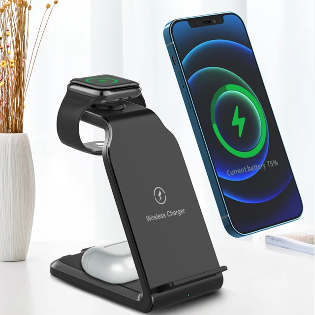 3 In 1 Electronic Accessories Magnetic Portable Wireless Phone Fast Charger Adapter Charging For Iwatch Airpods
