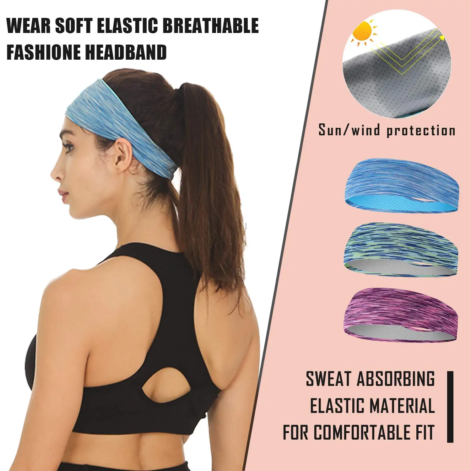 Headbands for Women  Yoga Headbands Sweat Wicking Headbands Sports Cooling Hair Band