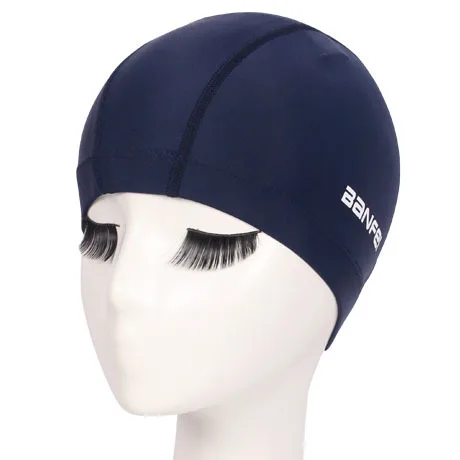 Nylon high elastic cloth Solid color cloth swimming cap comfortable adult male and female children universal swimming cap