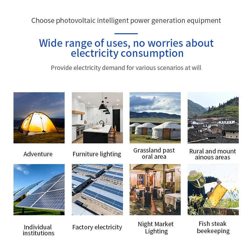 2000W Solar Air Conditioning Generator Home Solar Power Generator With Long Time Working Capacity 12.8V 200Ah Lithium battery