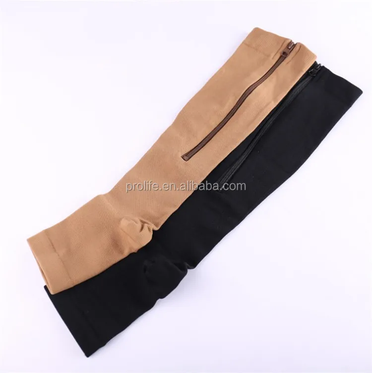
ProLife Medical Knee-high Open Toe Compression Socks Zipper 20-30mmHg 