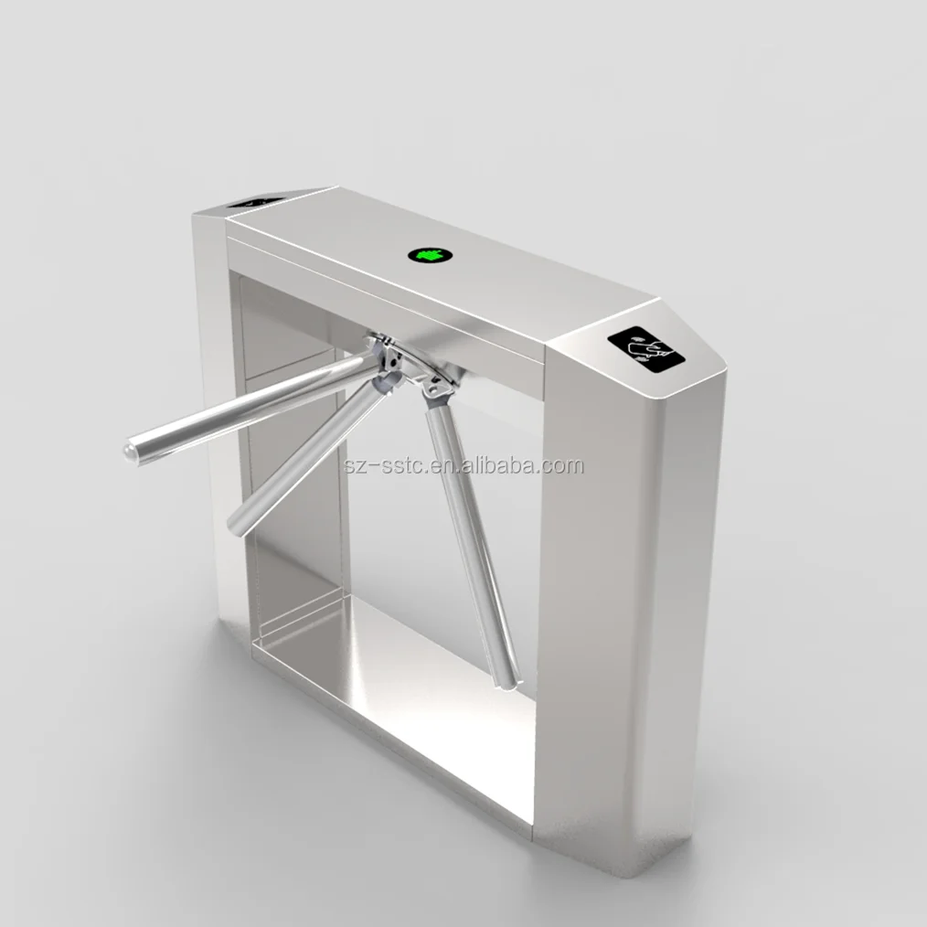 Electronic steel gate design enter and exit supermarket entrance price tripod turnstile with smart control system