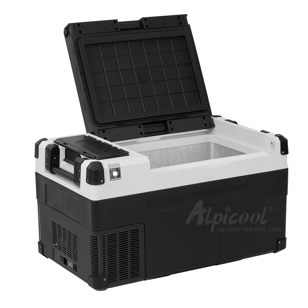 Alpicool E60 Solar Power Fridge freezers DC 12v 24v Compressor car refrigerator with Optional Battery Solar Charging Panel