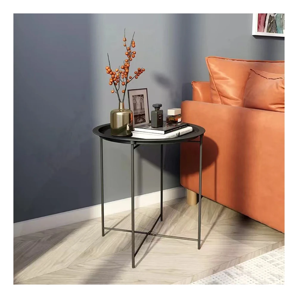 Foryoudecor Dia 47cm steel corner table black white DIY colors metal end table for every family every room use