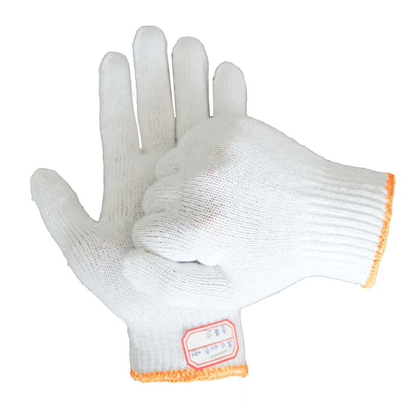 Best quality cheap western safety gloves cotton cloth working glovespoly natural cotton knitted gloves safety work gloves