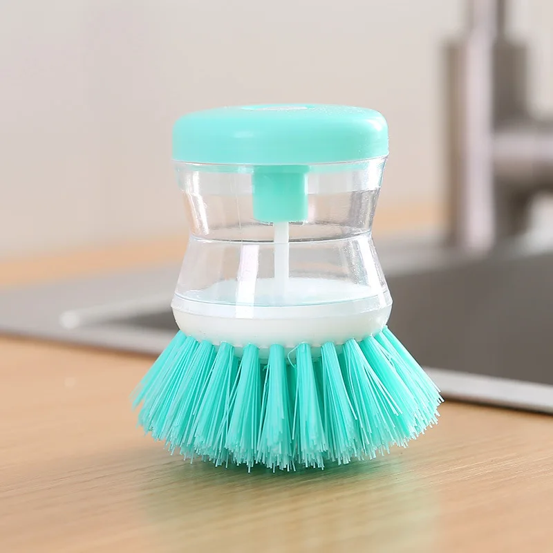 Kitchen Accessories Press Dispensing Liquid Detergent kitchen Cleaning Brush Kitchen Gadget Soap Brush