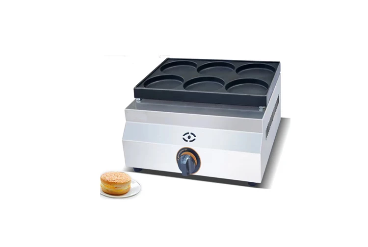 free shipping LPG Gas Type  110MM big cake 6 Holes  Hamburger pancake machine