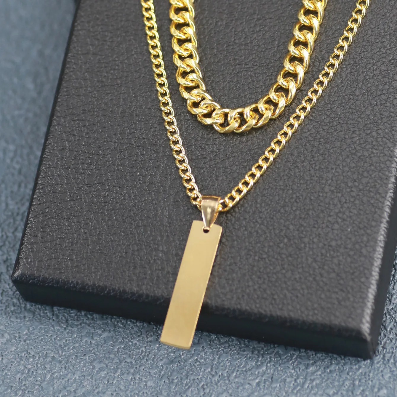 Stainless Steel Multi Layer Link Chain Hiphop Cuban Curb Chain Jesus Cross Pendant Necklace For Men Couple Friend Prayer Jewelry