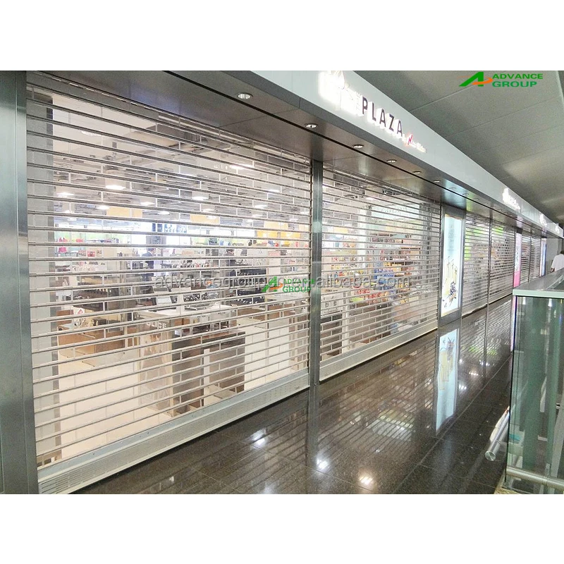 Polycarbonate door/bulletproof rolling shutter door/Automatic Polycarbonate Transparent Roller Shutter Interior Shop Door