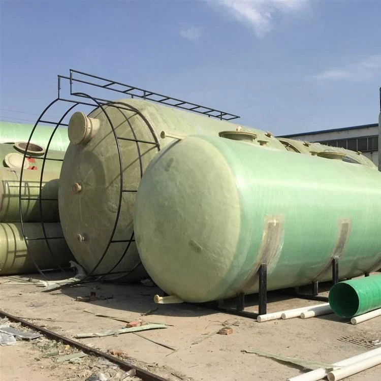 Horizontal FRP Storage Tank Fiberglass Container for water oil gasoline acid alkali from China factory Rockpro