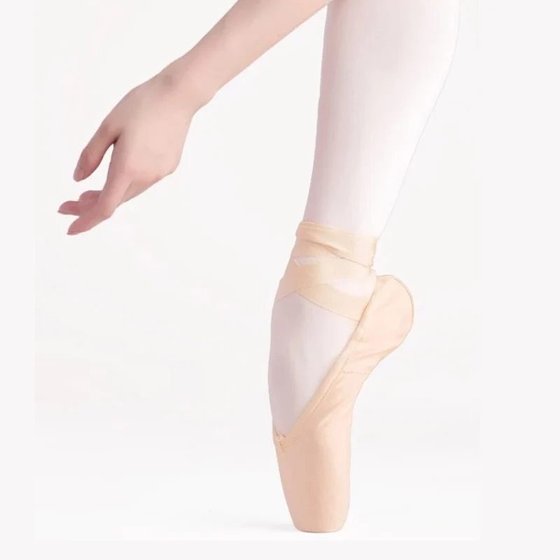 Girls Women Canvas Cotton Ballet Pointe Shoes