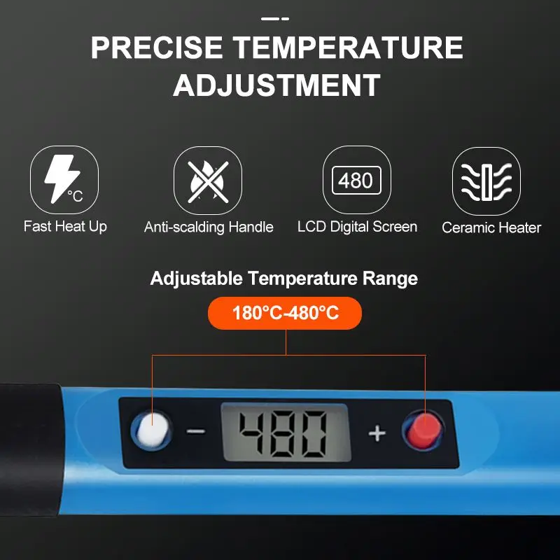 80W LCD Display digital electric soldering iron 110V/220V Adjustable temperature soldering irons