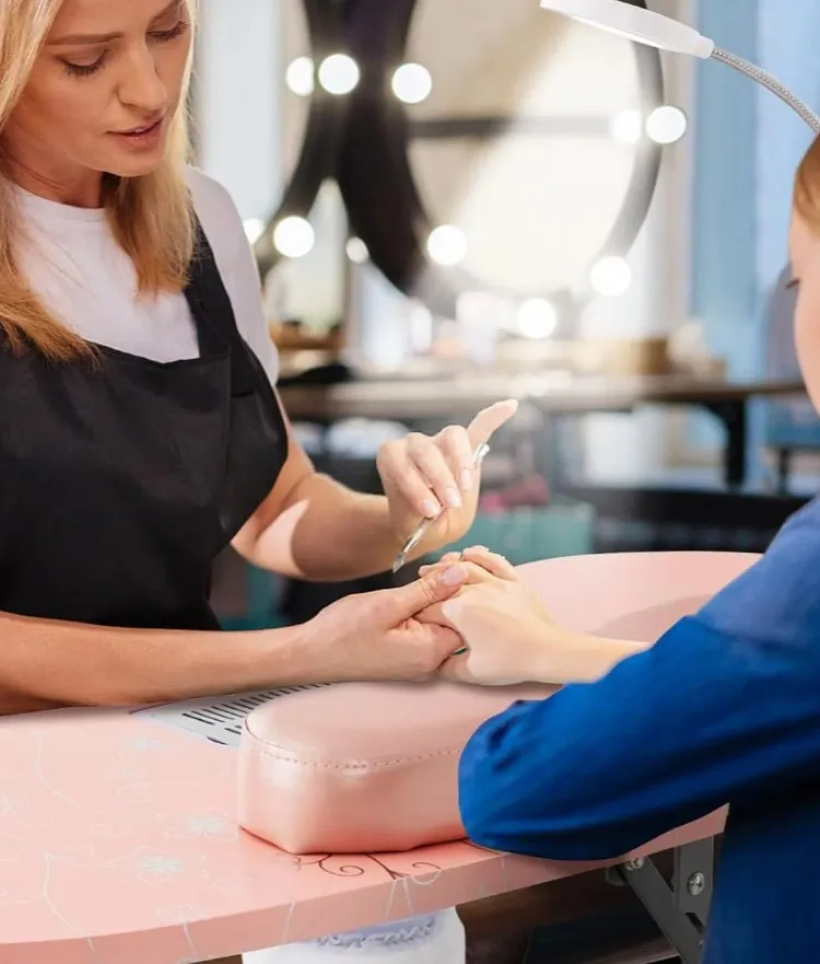 Новый узорчатый стол для ногтей с легким портативным складным столиком присоской салона красоты Маникюрный Стол