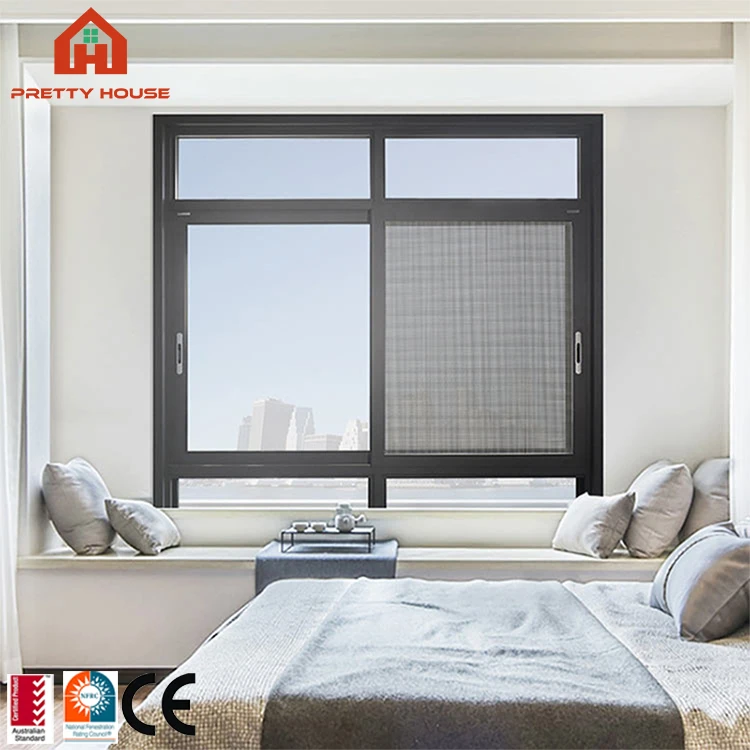 villa aluminum tempered glass window double glazing balcony sliding window