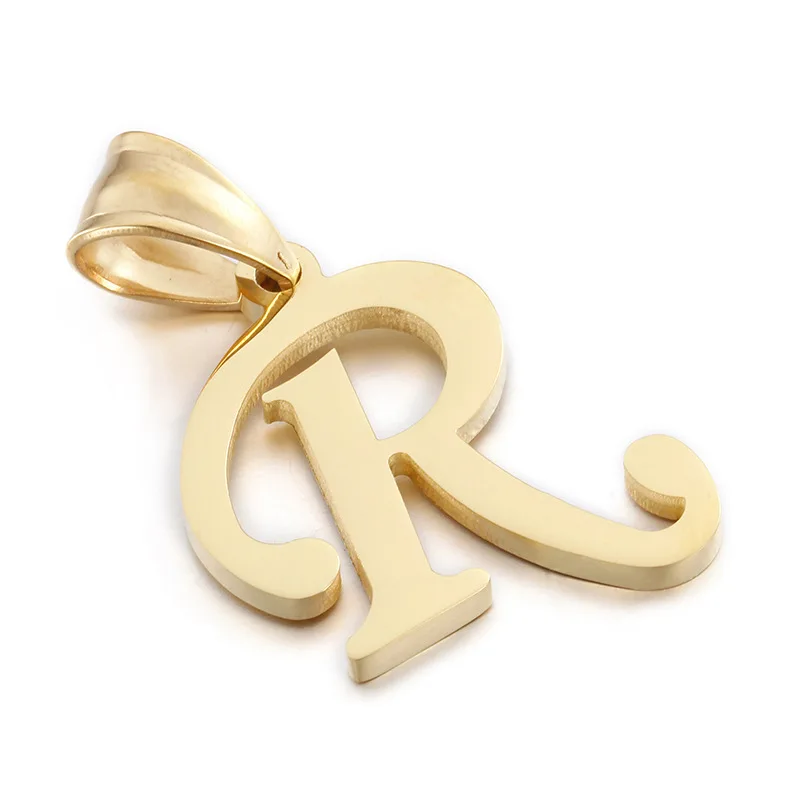 Kalen Stainless Steel 26 Letter Alphabet 18K Gold Plated Jewelry Only Pendant