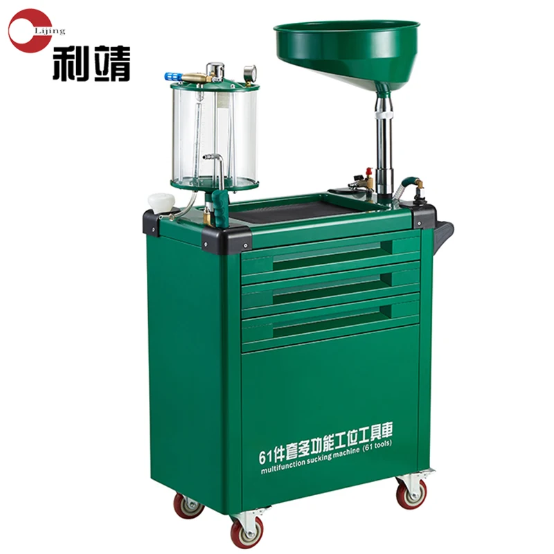 3 Drawers Workshop Roller Tool Engine Oil Filter Drain Collector with filter Wrench Set Automotive Service Equipment
