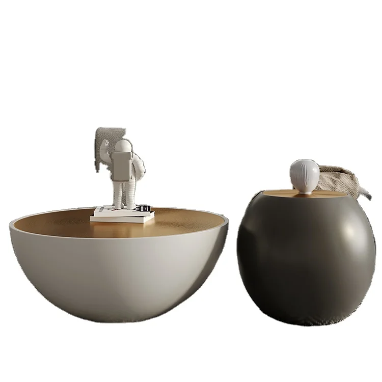 2021 new design living room furniture size round black and white with luxurious modern tempered golden side coffee table