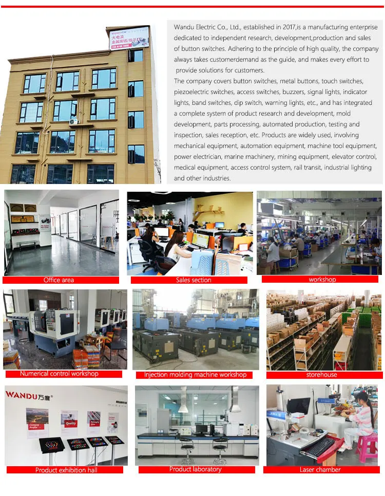 No LED, black button surface aluminum shell material, explosion-proof switch 16MM, waterproof metal button switch, self-locking