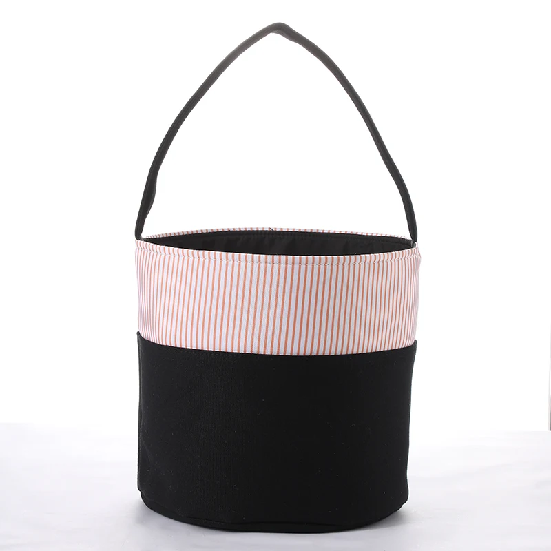 Decoracion Halloween Basket Kid Trick or Treat Bag Candy Polka Dot Orange Halloween Bucket