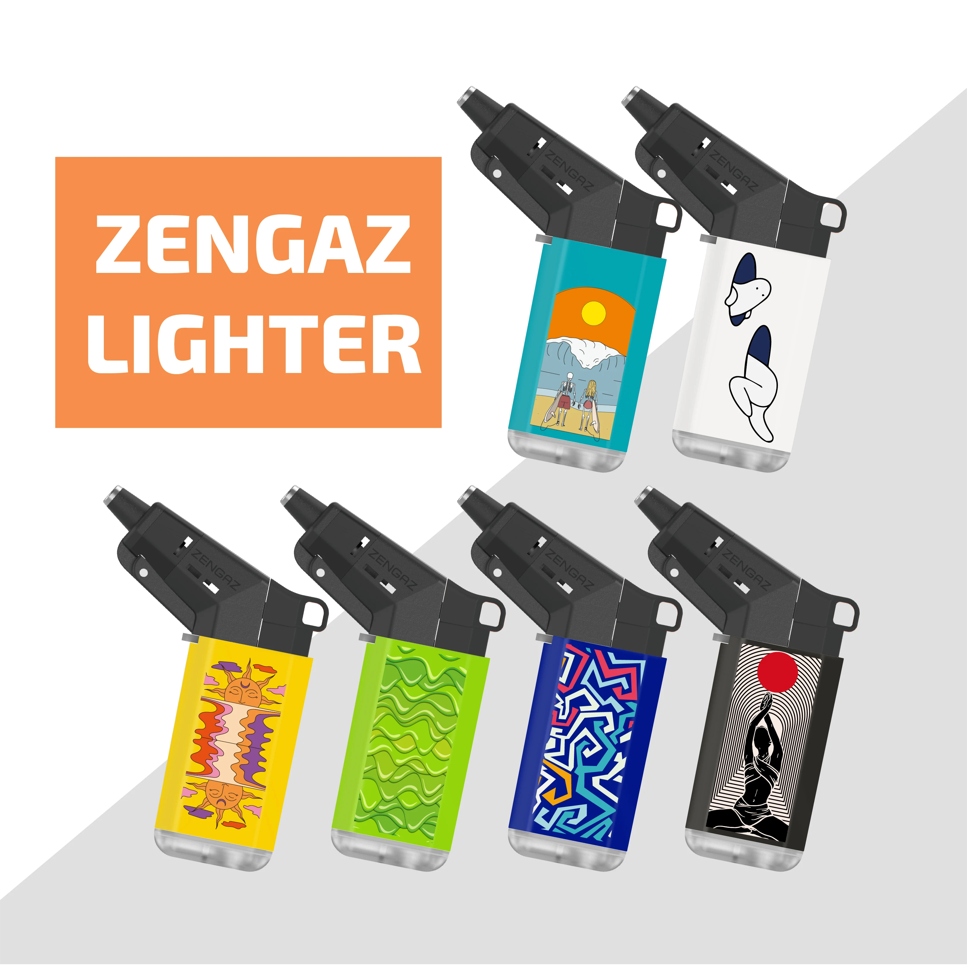 Custom Personalized Design Popular Big Size Electronic Refillable Gas Lighters
