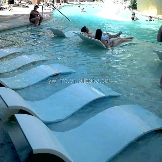 
Outdoor fiberglass sun lounger pool chair in pool water lounge bed deck chaise lounger for garden 