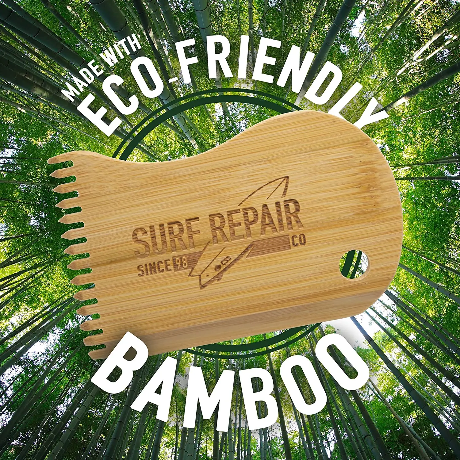 Wholesale Surfing Accessories Surfboard Wax Comb Custom Logo Bamboo Surfboard Wax Scraper & Surf Wax Remover for Surfer Gift