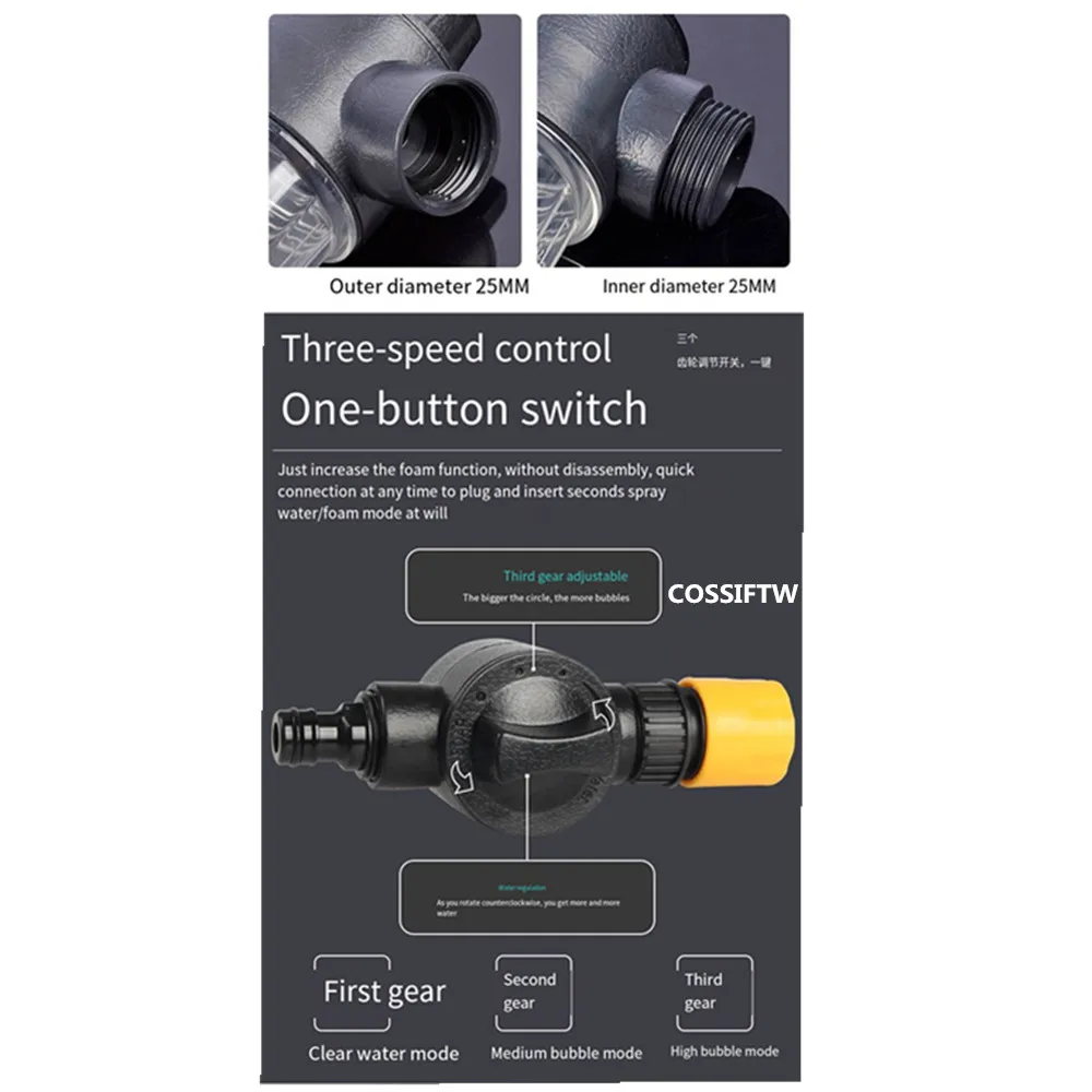 low pressure snow foam replace cannon for garden hose spray gun car wash foam